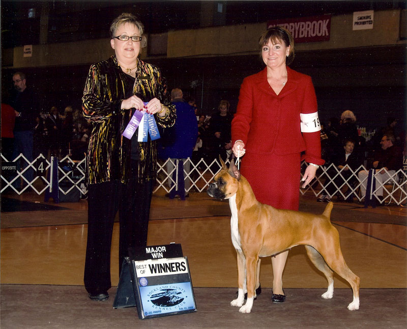 Jenny and Kim at the Rockland County Kennel Club, Feb. 21, 2009